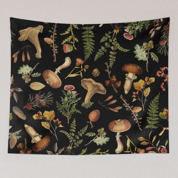 Item preview, Vintage Mushroom Woodland Botanical Night Garden Nightgarden designed and sold by UtArt.