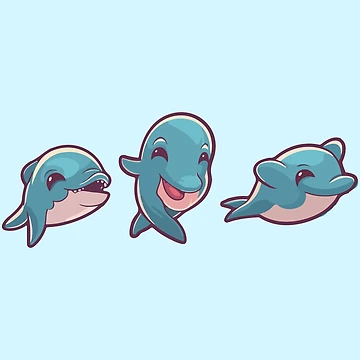 Artwork thumbnail, Dolphin Sticker Pack by StickerWorlds