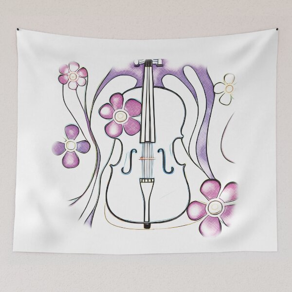 Item preview, Cello drawing designed and sold by piesdesignart.