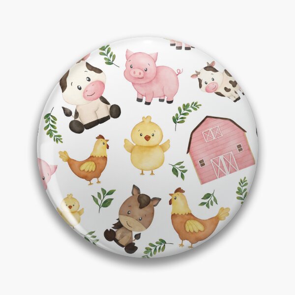 Item preview, Watercolor Cute Farm Animals designed and sold by NancyDzines.