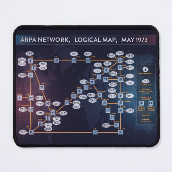 Item preview, ARPA Network Logical Map May 1973 ARPANET Map of the Internet designed and sold by Nerd Shizzle.