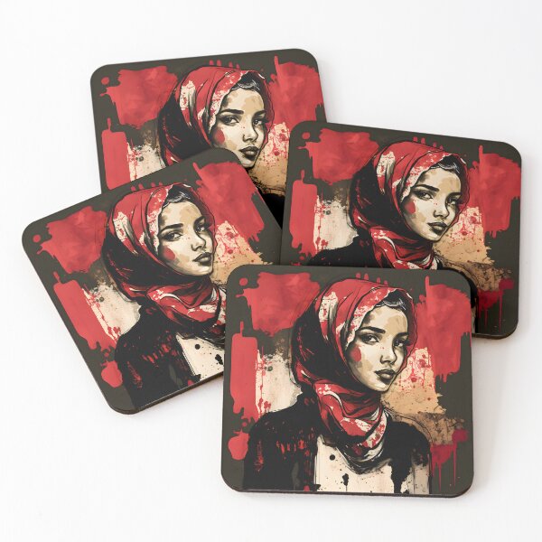 Item preview, Red Stained Hijab designed and sold by QuietJamsDesign.