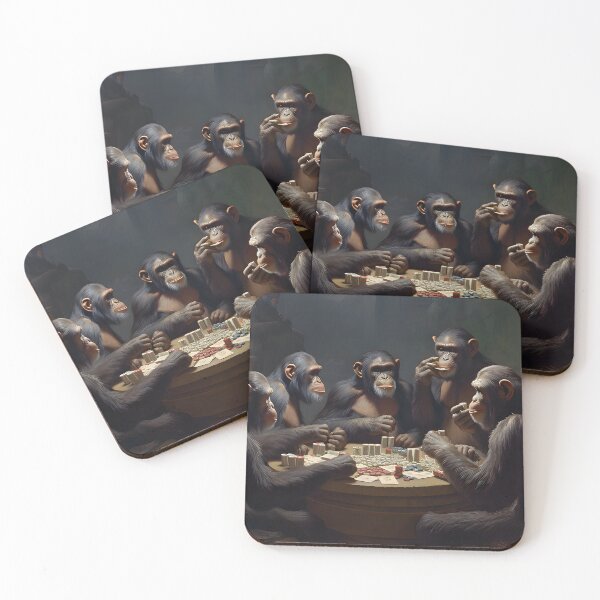 Item preview, Chimps Playing Poker designed and sold by FantasyForgeArt.