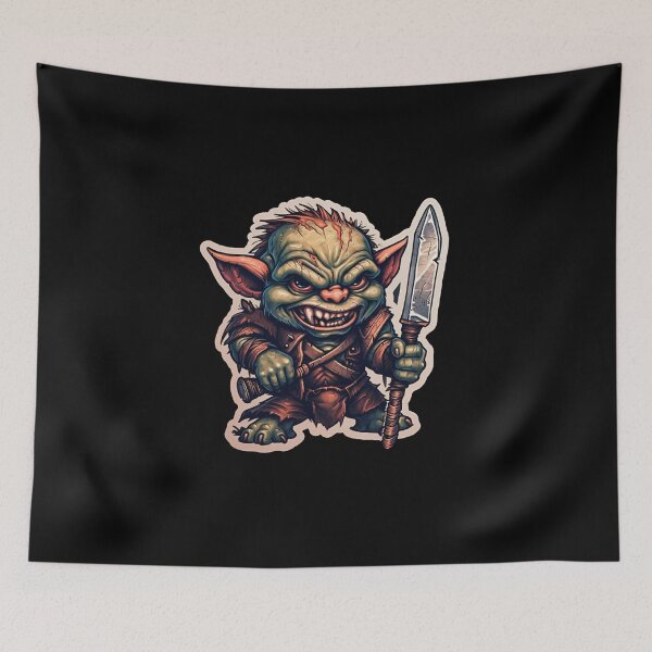 Item preview, Fierce Grumpy Goblin Sticker for Fantasy Fans designed and sold by Juuskus.