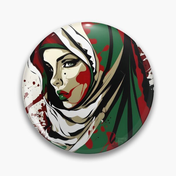 Item preview, White Hijab Stained with Red and Green designed and sold by QuietJamsDesign.