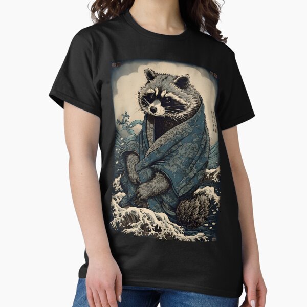 Artikel-Vorschau von Waschbär und Wellen - traditionelle japanische Ukiyoe-Malerei, designt und verkauft von Coco Fu.