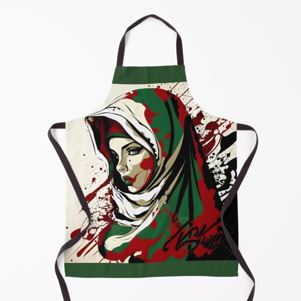 Item preview, White Hijab Stained with Red and Green designed and sold by QuietJamsDesign.