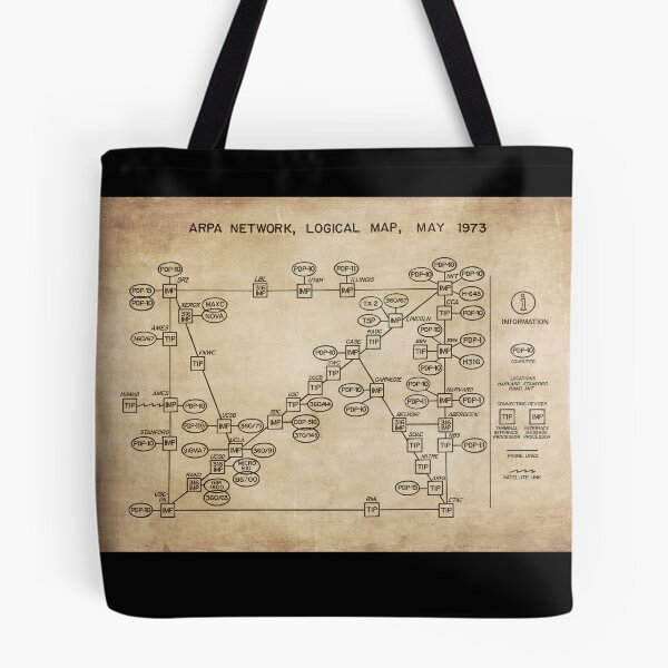 Item preview, ARPA Network Logical Map May 1973 ARPANET Map of the Internet designed and sold by Nerd Shizzle.