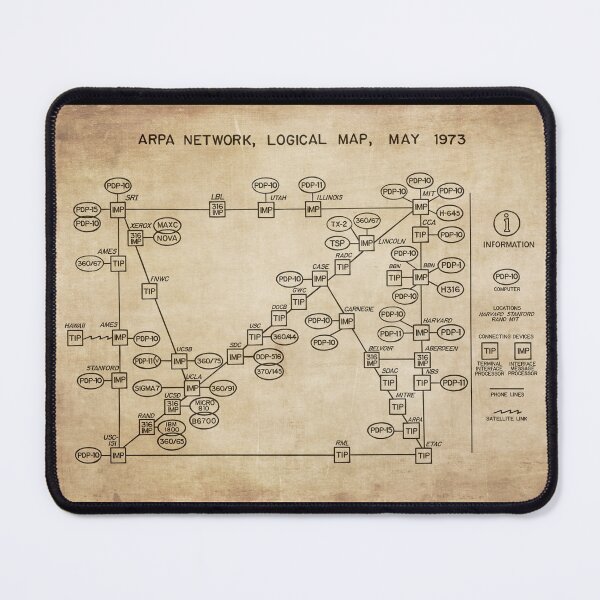 Item preview, ARPA Network Logical Map May 1973 ARPANET Map of the Internet designed and sold by Nerd Shizzle.
