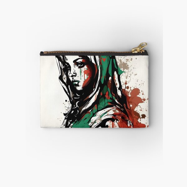 Artikelvorschau, Grafitti White Hijab befleckt mit Rot und Grün entworfen und verkauft von QuietJamsDesign.