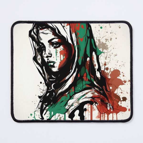 Item preview, Grafitti White Hijab Stained with Red and Green designed and sold by QuietJamsDesign.
