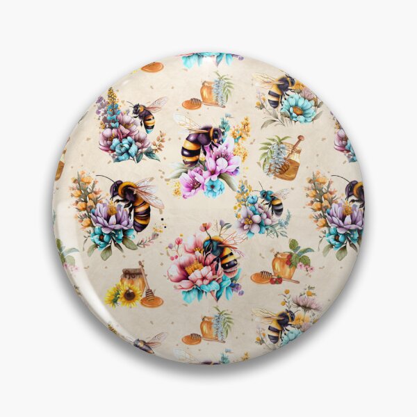 Artikelvorschau, Vintage Bees Pattern beige background entworfen und verkauft von PositiveIdeas.