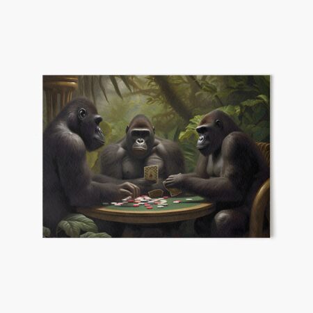 Item preview, Gorillas Playing Poker designed and sold by FantasyForgeArt.