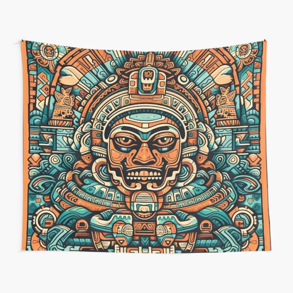 Aztec alien outlet tapestry