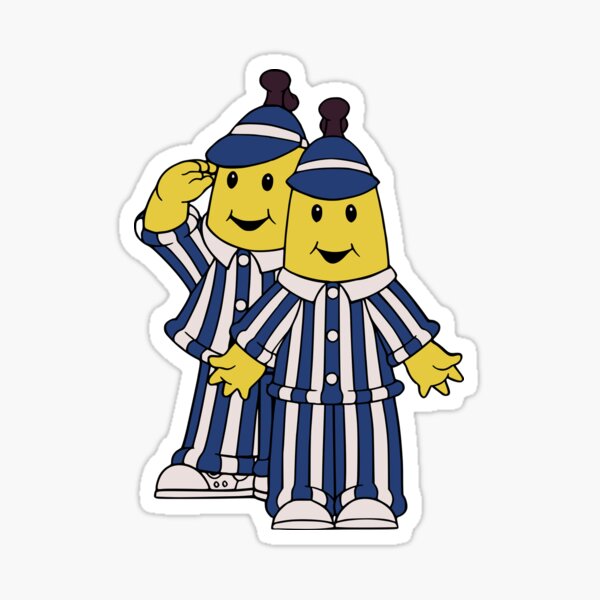 "Bananas in pyjamas B1 and B2" Sticker for Sale by Svgfilms Redbubble