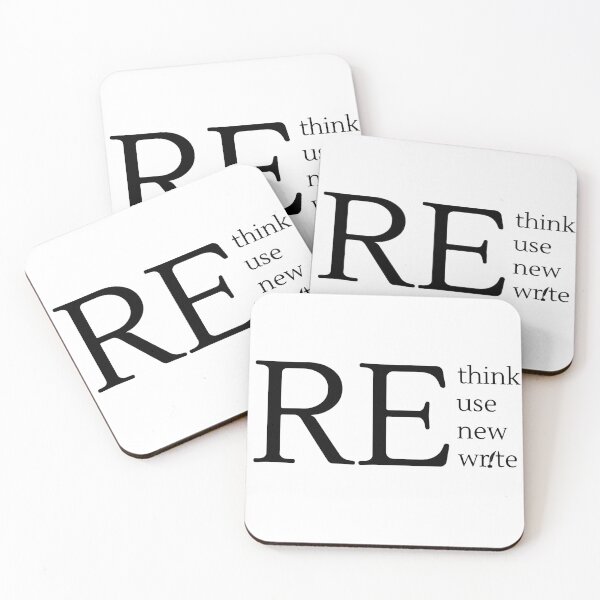 Item preview, Rethink Reuse Renew Rewrite - Black Text designed and sold by TheKnightWriter.