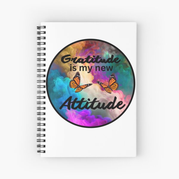 Aperçu de l'œuvre La gratitude est ma nouvelle attitude - gratitude inspirante colorée - citation de gratitude papillon créée et vendue par Janetlousart.
