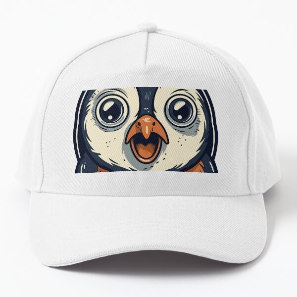 Surprised and shocked cute pinguin Baseball Cap