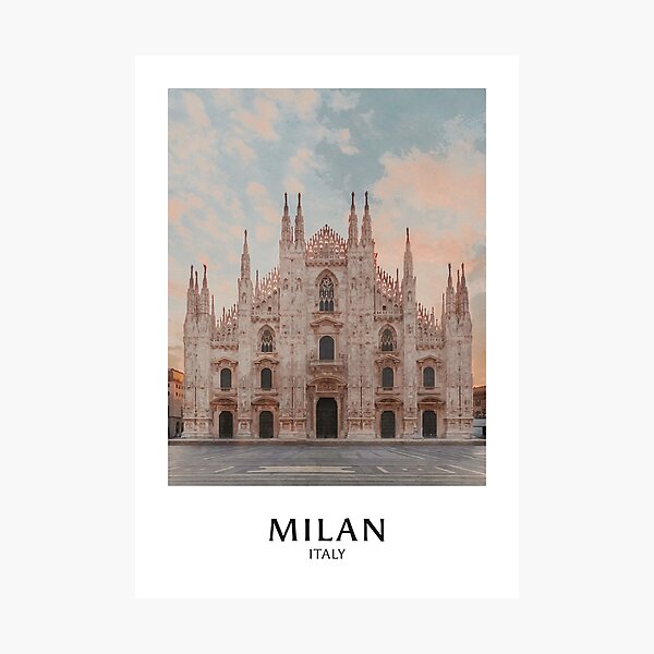 Item preview, Milan's Magnificent Duomo, Italy - Bring the Beauty of Italy to Your Home - watercolor travel poster, wall art decor designed and sold by Pensierino.
