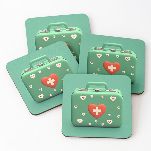 Item preview,  first aid kit, with repeating hearts designed and sold by YoutShop.