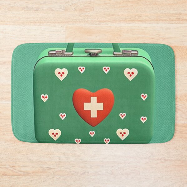 Item preview,  first aid kit, with repeating hearts designed and sold by YoutShop.