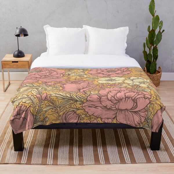 Item preview, pink and yollow vintage floral pattern 1 designed and sold by LTAdesigns.