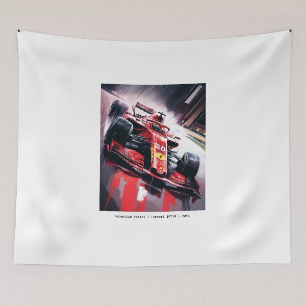 Item preview, Sebastian Vettel 2018 Ferrari SF71H F1 Watercolour Painting Print    designed and sold by PicTechNowArt.
