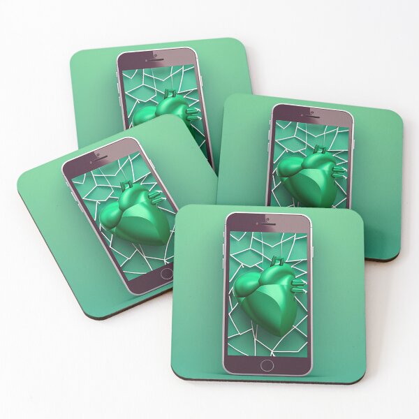Item preview, green background with hearts for medical application designed and sold by YoutShop.