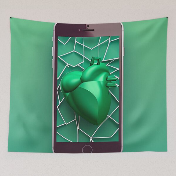 Item preview, green background with hearts for medical application designed and sold by YoutShop.