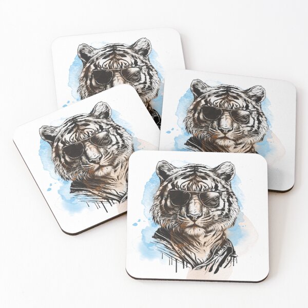 Item preview, Stylish Tiger with Sunglasses and Jacket designed and sold by Mulakart.