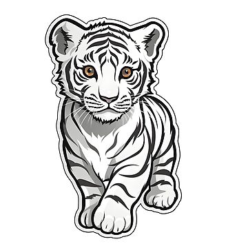 White Baby Tiger | Sticker