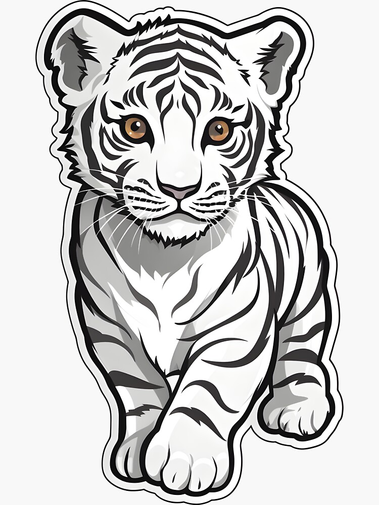 White Baby Tiger | Sticker