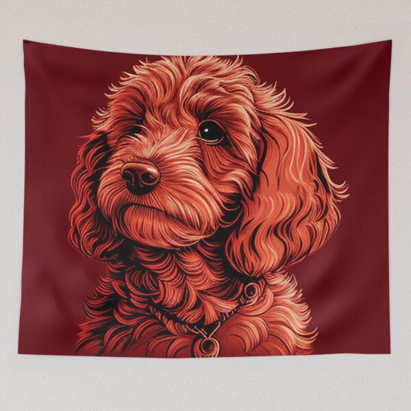 Item preview, A cute dog on a red background designed and sold by YoutShop.