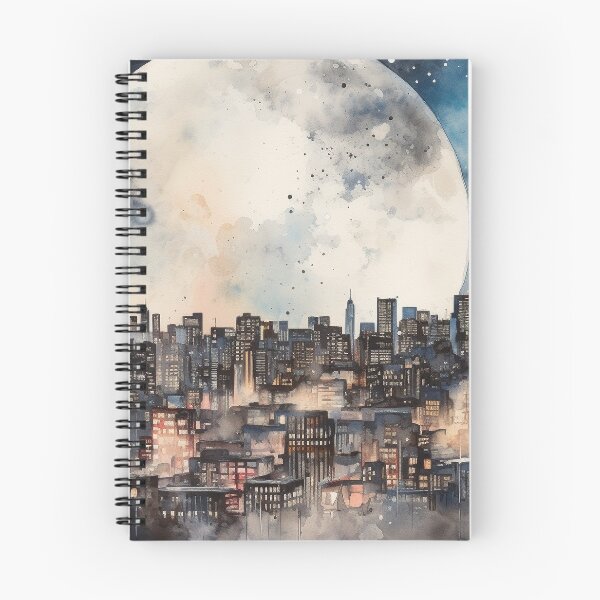 Item preview, Moonlit Cityscape: A Dreamy Skyline with a Full Moon and Stars designed and sold by Timothy Redman.