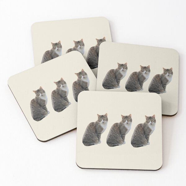 Item preview, Tabby cat 3 side by side with light beige background designed and sold by Binas-gallery.
