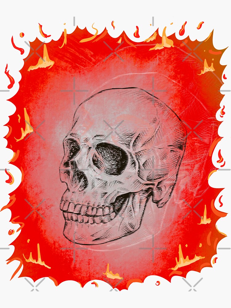 Thumbnail 3 von 3, Sticker, Totenschädel designt und verkauft von Kobeko.