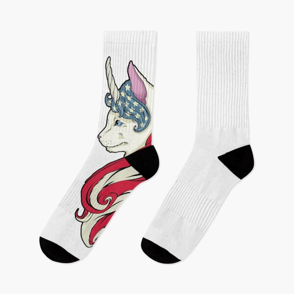 Item preview, American independence day 4th July Unicorn Cat, USA flag designed and sold by boec gear.