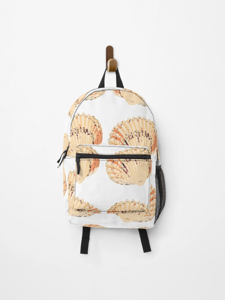 Thumbnail 1 of 3, Backpack, seashell pattern designed and sold by Florence O’Brien.