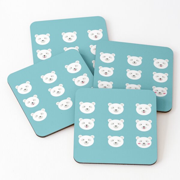 Item preview, Polar white bear faces with expressions designed and sold by Teotipo.