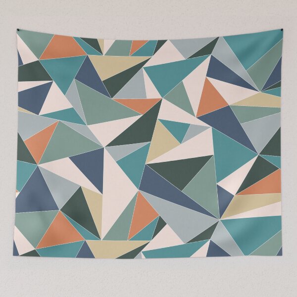 Item preview, Fractal Triangles in Blue, Green & Orange designed and sold by aranmade.