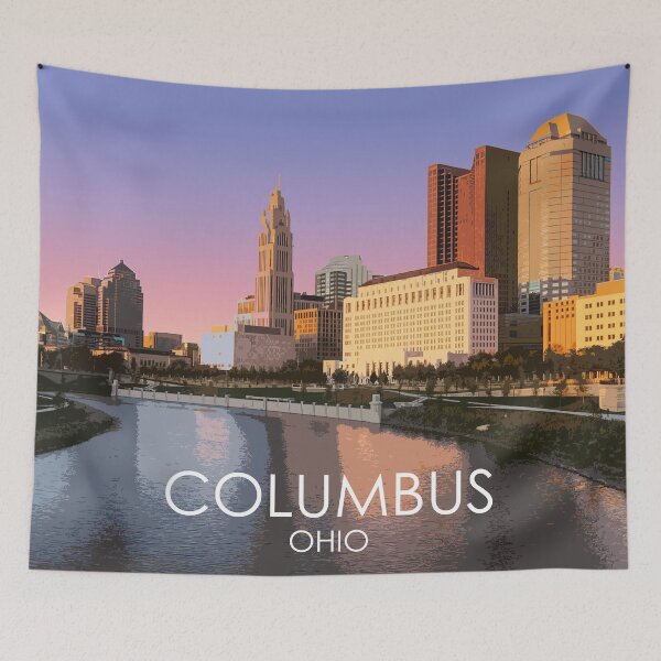 Item preview, Columbus, Ohio, USA, Travel Print designed and sold by summattodraw.