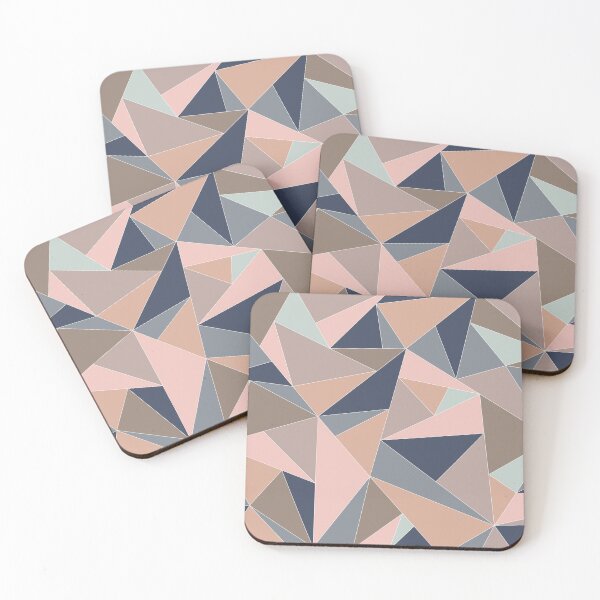 Item preview, Fractal Triangles in Blue, Gray, Peach & Beige designed and sold by aranmade.