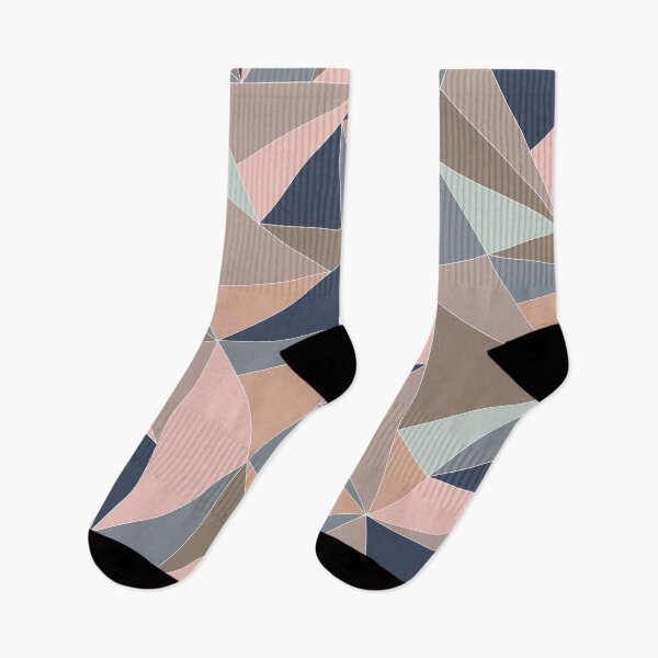Item preview, Fractal Triangles in Blue, Gray, Peach & Beige designed and sold by aranmade.