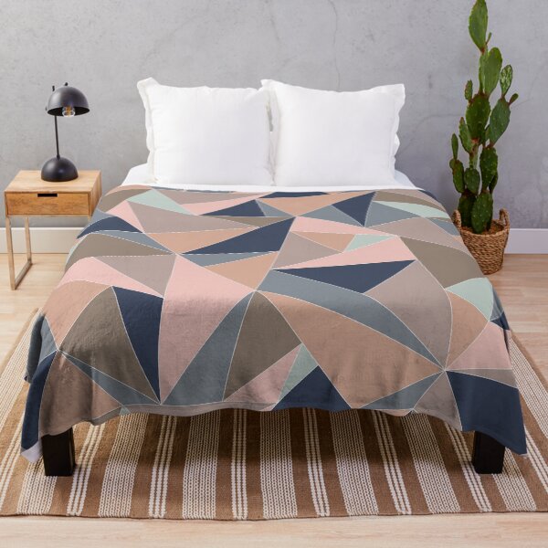 Item preview, Fractal Triangles in Blue, Gray, Peach & Beige designed and sold by aranmade.