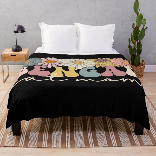 Item preview, Bengal Cat Mama colorful retro groovy wildflowers for cat owner designed and sold by JoeyGraceCatCo.