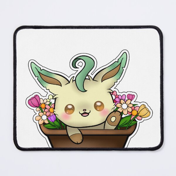 Item preview, cute green dog and flowers - pkm fan designed and sold by Drawersofdraw.