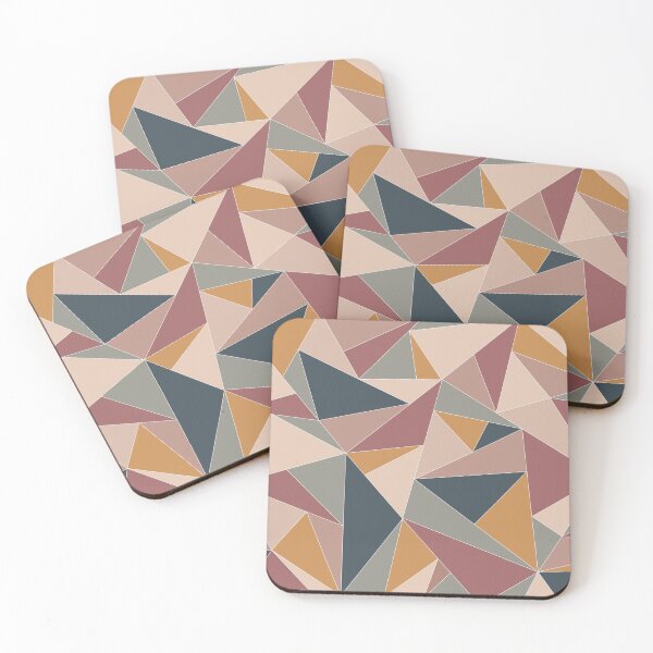Item preview, Fractal Triangles in Blue, Sage Green, Gold, Peach & Pink designed and sold by aranmade.