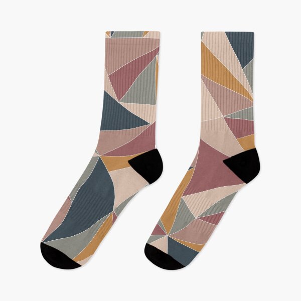 Item preview, Fractal Triangles in Blue, Sage Green, Gold, Peach & Pink designed and sold by aranmade.