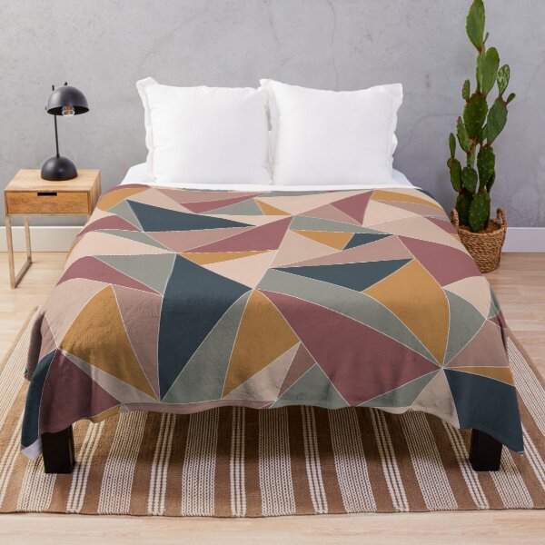 Item preview, Fractal Triangles in Blue, Sage Green, Gold, Peach & Pink designed and sold by aranmade.