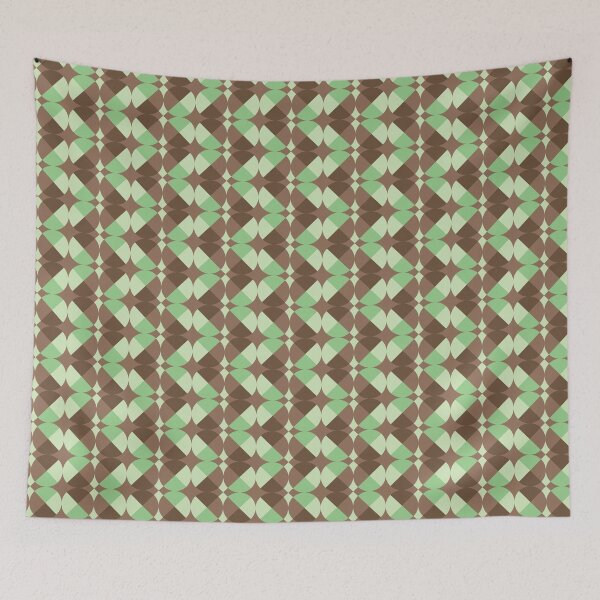 Item preview, Abstract geometric pattern-  zigzagged "Green and Brown" designed and sold by Hemindway.